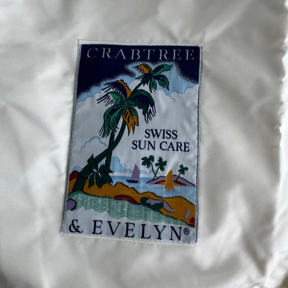 New Vintage 1990s Crabtree & Evelyn Tote Sun Swiss Care White 22 x 16 - Picture 2 of 6